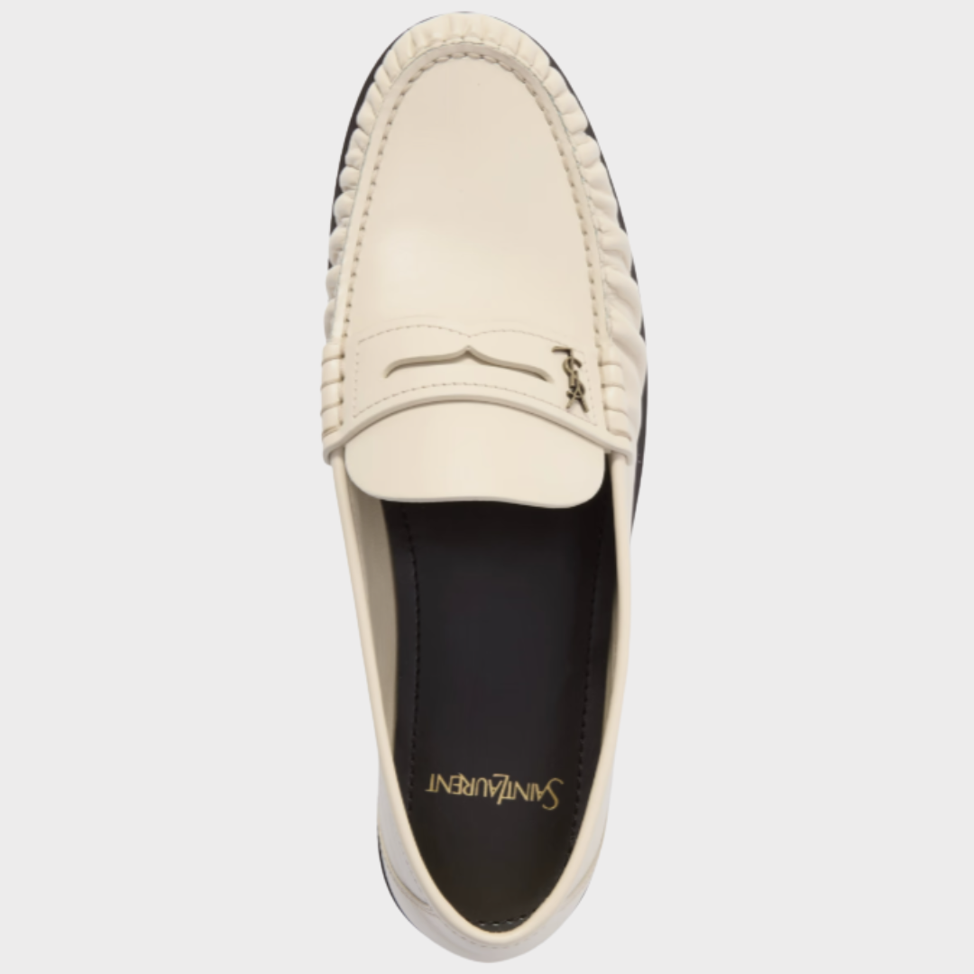 Saint Laurent Penny Loafers Beige